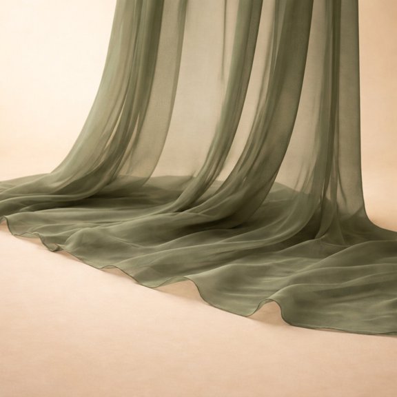 Soimoi Polyester Chiffon Fabric, Continuous Draping Panel 56 Inch Wide 70 GSM, Lightweight Soft Sheer Plain Weave Fabric By 2 Yard, ideal for Wedding Arch Draping, Backdrop, Dressmaking, Table Runner