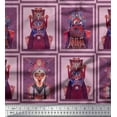 thumbnail image 1 of Soimoi Polyester Crepe Fabric Animal Skin & Chinese Opera Mask Devil Print Fabric by The Yard 52 Inch Wide, 1 of 1