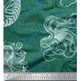 thumbnail image 1 of Soimoi Polyester Crepe Fabric Animal Skin,Shell & Octopus Ocean Printed Craft Fabric by The Yard 42 Inch Wide, 1 of 1
