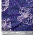thumbnail image 1 of Soimoi Polyester Crepe Fabric Animal Skin,Shell & Octopus Ocean Printed Fabric 1 Yard 42 Inch Wide, 1 of 1