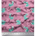 thumbnail image 1 of Soimoi Polyester Crepe Fabric Artistic Floral & Rabbit Animal Printed Craft Fabric by The Yard 52 Inch Wide, 1 of 1