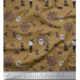 thumbnail image 1 of Soimoi Polyester Crepe Fabric Bat,Skull & Witch Halloween Printed Craft Fabric by The Yard 52 Inch Wide, 1 of 1