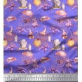 thumbnail image 1 of Soimoi Polyester Crepe Fabric Bat,Witch Hat & Magic Potion Halloween Printed Fabric 1 Yard 42 Inch Wide, 1 of 1