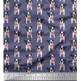 thumbnail image 1 of Soimoi Polyester Crepe Fabric Bow & Boston Terrier Dog Fabric Prints by Yard 52 Inch Wide, 1 of 1
