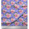 thumbnail image 1 of Soimoi Polyester Crepe Fabric Check,Leaves & Rose Floral Printed Craft Fabric by The Yard 52 Inch Wide, 1 of 3