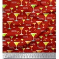 thumbnail image 1 of Soimoi Polyester Crepe Fabric Cocktail Summer Designs Printed Fabric 1 Yard 52 Inch Wide, 1 of 1