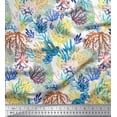 thumbnail image 1 of Soimoi Polyester Crepe Fabric Coral Ocean Decor Fabric Printed Yard 42 Inch Wide, 1 of 3