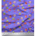 thumbnail image 1 of Soimoi Polyester Crepe Fabric Cup,Kettle & Cake Slice Food Print Fabric by The Yard 52 Inch Wide, 1 of 1