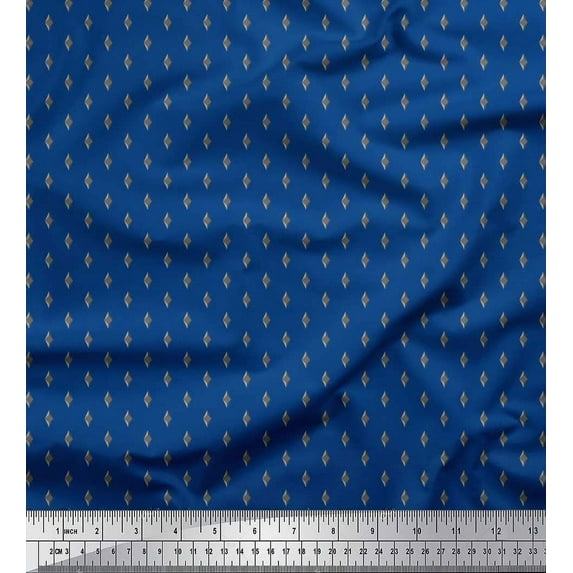 Soimoi Polyester Crepe Fabric Diamond Shirting Printed Fabric 1 Yard 52 Inch Wide