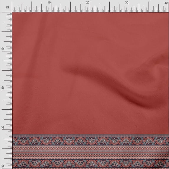 Soimoi Polyester Crepe Fabric Dot & Swirl Panel Fabric Prints by Yard 42 Inch Wide