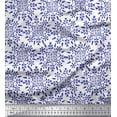 thumbnail image 1 of Soimoi Polyester Crepe Fabric Floral Block Print Fabric by The Yard 52 Inch Wide, 1 of 3