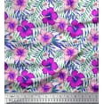 thumbnail image 1 of Soimoi Polyester Crepe Fabric Floral & Leaves Tropical Print Fabric by The Yard 52 Inch Wide, 1 of 1