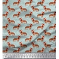 thumbnail image 1 of Soimoi Polyester Crepe Fabric Hat & Dachshund Dog Print Fabric by The Yard 42 Inch Wide, 1 of 1