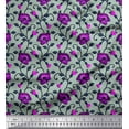 thumbnail image 1 of Soimoi Polyester Crepe Fabric Leaves & Floral Artistic Decor Fabric Printed Yard 42 Inch Wide, 1 of 3