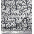 thumbnail image 1 of Soimoi Polyester Crepe Fabric Leaves & Floral Block Printed Craft Fabric by The Yard 42 Inch Wide, 1 of 3