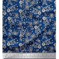 thumbnail image 1 of Soimoi Polyester Crepe Fabric Leaves & Floral Block Printed Fabric 1 Yard 52 Inch Wide, 1 of 3