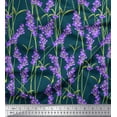 thumbnail image 1 of Soimoi Polyester Crepe Fabric Leaves & Lavender Shirting Print Fabric by Yard 52 Inch Wide, 1 of 1