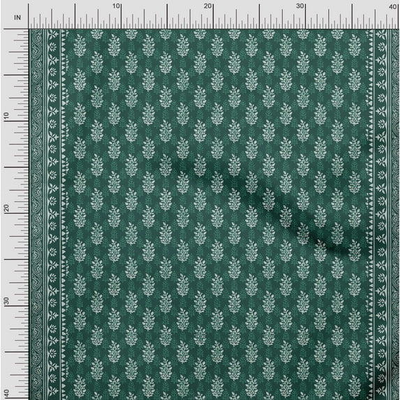 Soimoi Polyester Crepe Fabric Leaves Panel Fabric Prints by Yard 52 Inch Wide