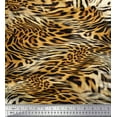 thumbnail image 1 of Soimoi Polyester Crepe Fabric Leopard & Tiger Animal Skin Printed Craft Fabric by The Yard 42 Inch Wide, 1 of 3