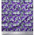 thumbnail image 1 of Soimoi Polyester Crepe Fabric Texture & Butterfly Print Fabric by Yard 42 Inch Wide, 1 of 1