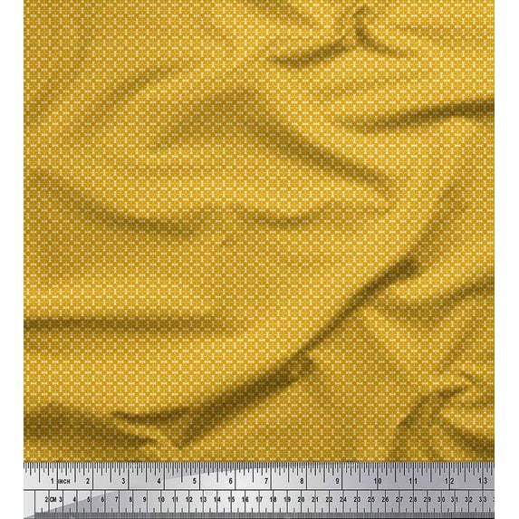 Soimoi Polyester Crepe Fabric Triangle & Art Geometric Printed Craft Fabric by The Yard 52 Inch Wide