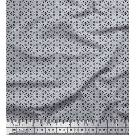 Soimoi Polyester Crepe Fabric Triangle Small Printed Fabric 1 Yard 42 Inch Wide