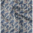 thumbnail image 1 of Soimoi Polyester Fleece Blue Fabric By the Yard - 56 Inch Wide - Leaves Paisley Patchwork - Nature's Beauty Enhanced with Paisley Patterns and Leaves Printed Fabric, 1 of 6