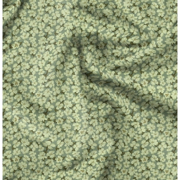 Soimoi Polyester Fleece Green Fabric By the Yard - 56 Inch Wide -Florals Print Fabric - Elegant and Timeless Patterns for Fashion and Home Decor Printed Fabric