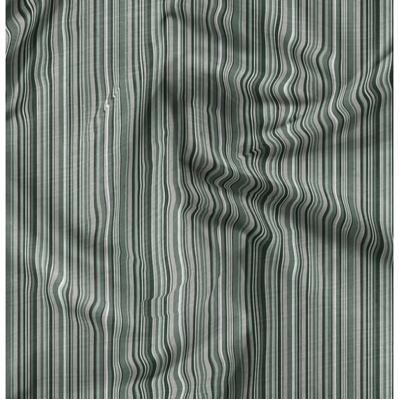 Soimoi Polyester Fleece Green Fabric By the Yard - 56 Inch Wide - Stripes - Timeless Appeal with Classic Stripes Printed Fabric