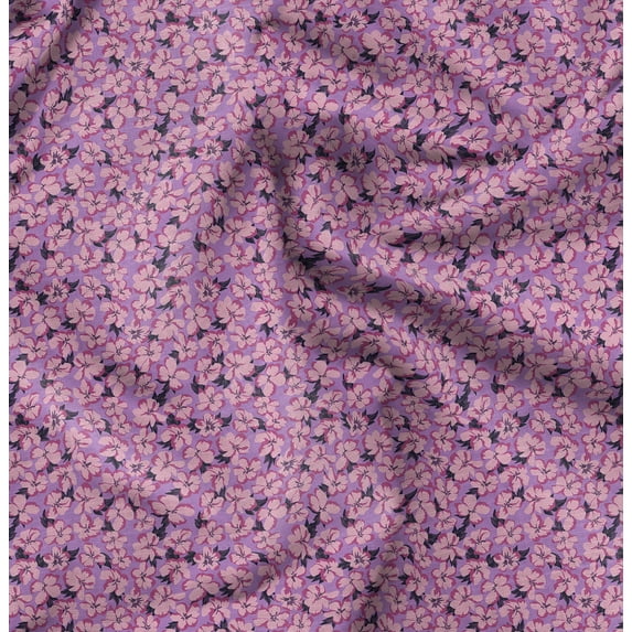 Soimoi Polyester Fleece Pink Fabric By the Yard - 56 Inch Wide -Florals Print Fabric - Elegant and Timeless Patterns for Fashion and Home Decor Printed Fabric