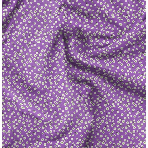 Soimoi Polyester Fleece Purple Fabric By the Yard - 56 Inch Wide -Florals Print Fabric - Elegant and Timeless Patterns for Fashion and Home Decor Printed Fabric