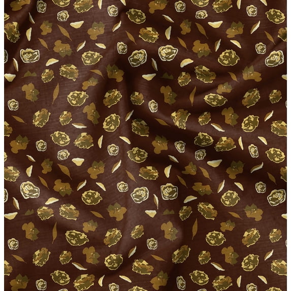 Soimoi Polyester Fleece Red Fabric By the Yard - 56 Inch Wide - Florals Print Fabric - Watercolor Floral Patterns for Fashion and Home Decor Printed Fabric