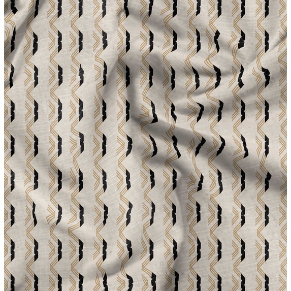 Soimoi Polyester Fleece White Fabric By the Yard - 56 Inch Wide - Vertical Geometric Geometric - Modern and Artistic Fusion for Fashion and Home Printed Fabric