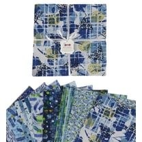 Soimoi Precut 10-inch Asian Theme Prints Cotton Fabric Bundle Quilting Squares Charm Pack DIY Patchwork Sewing Craft- Blue