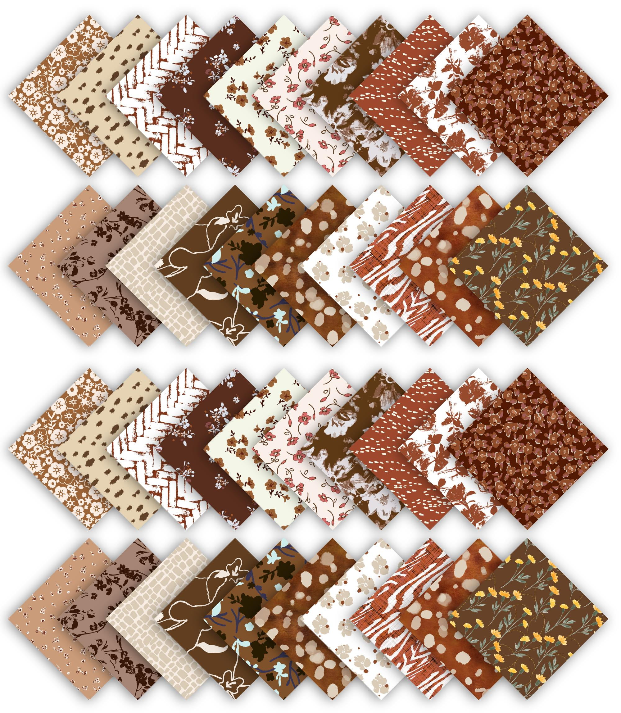Soimoi Precut 10-inch Florals Prints Cotton Fabric Bundle Quilting Squares Charm Pack DIY Patchwork Sewing Craft