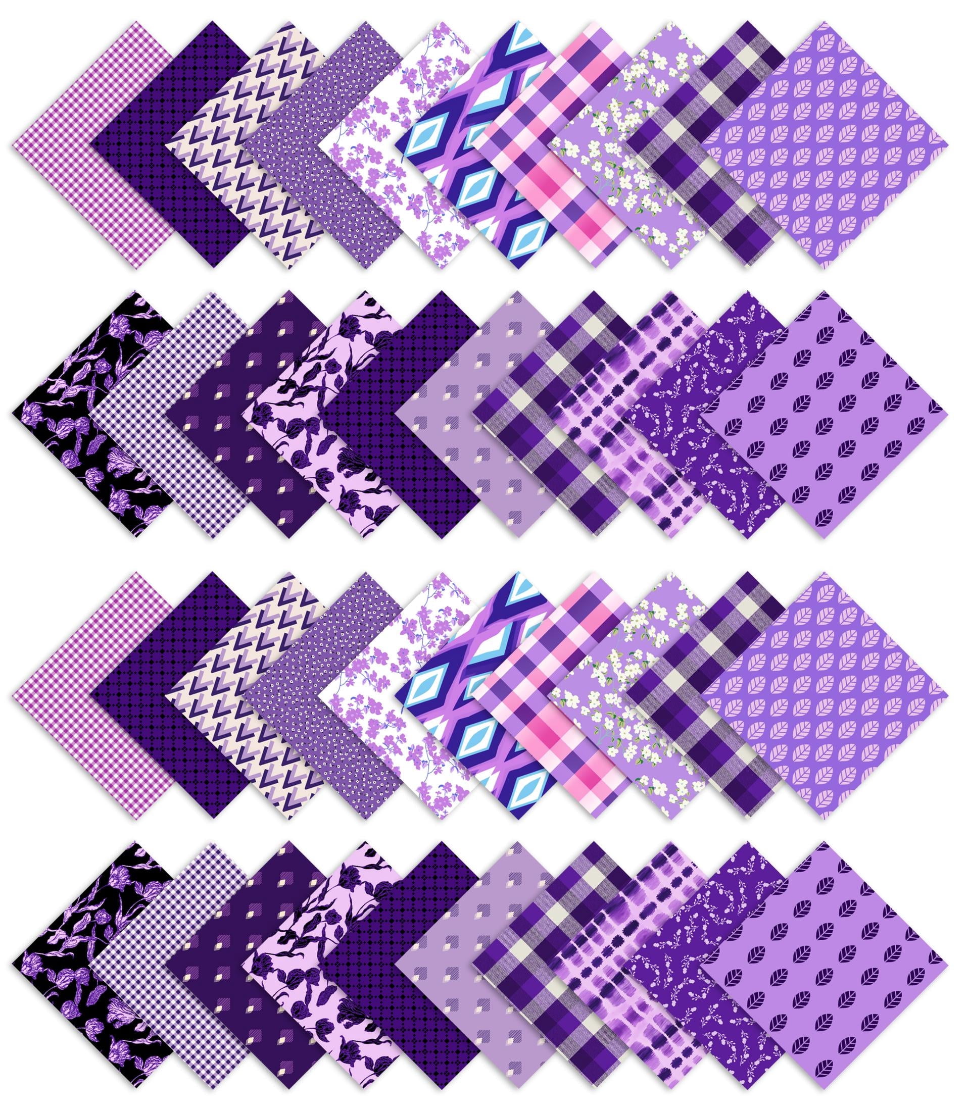 Soimoi Precut 10-inch Geometric & Floral Prints Cotton Fabric Bundle Quilting Squares Charm Pack DIY Patchwork Sewing Craft