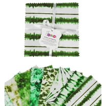 Soimoi Precut 10-inch Tie & Dye Prints Cotton Fabric Bundle Quilting Squares Charm Pack DIY Patchwork Sewing Craft- Green