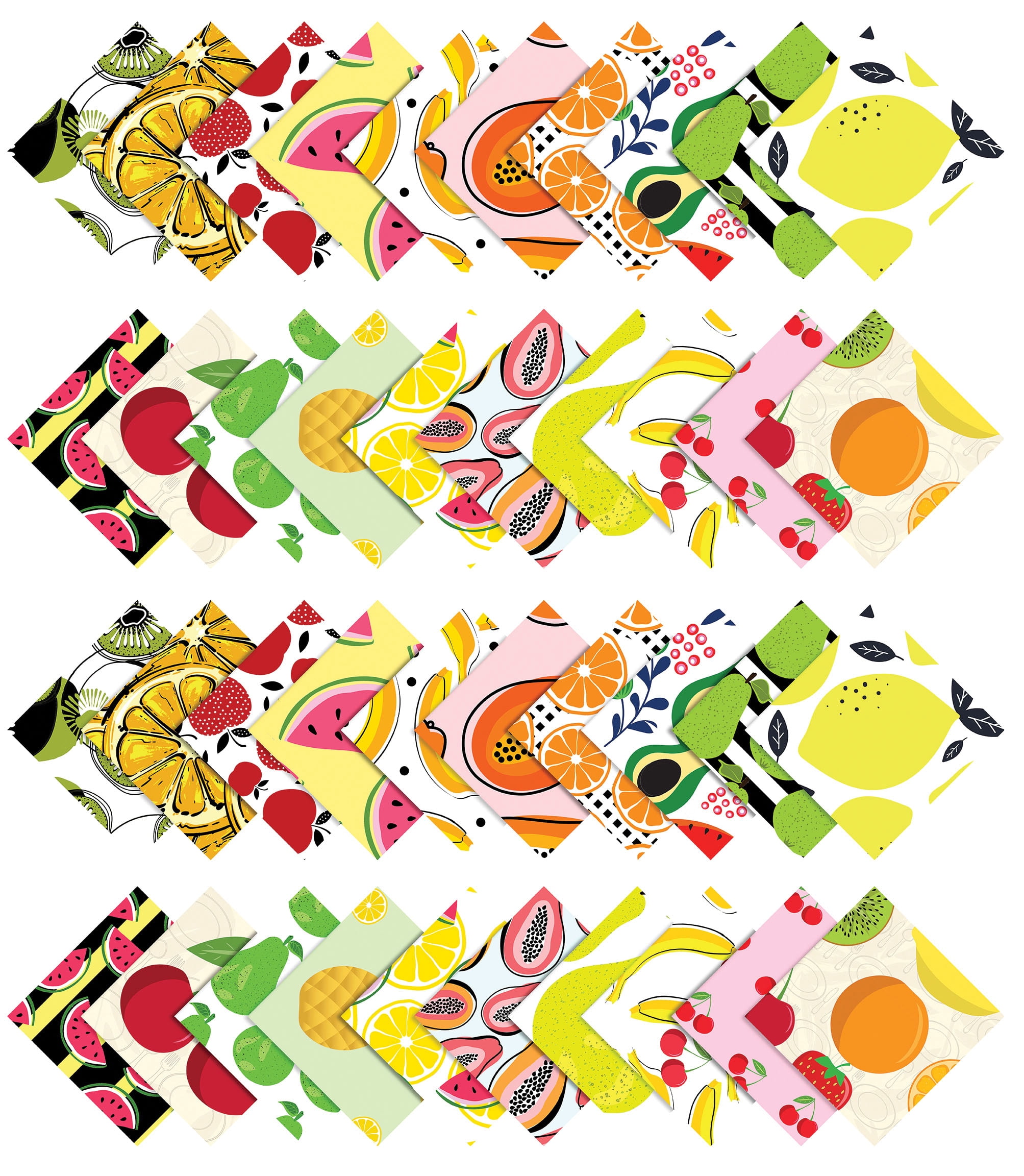 Soimoi Precut 10-inch Tropical Fruit Prints Cotton Fabric Bundle Quilting Squares Charm Pack DIY Patchwork Sewing Craft- Multicolor