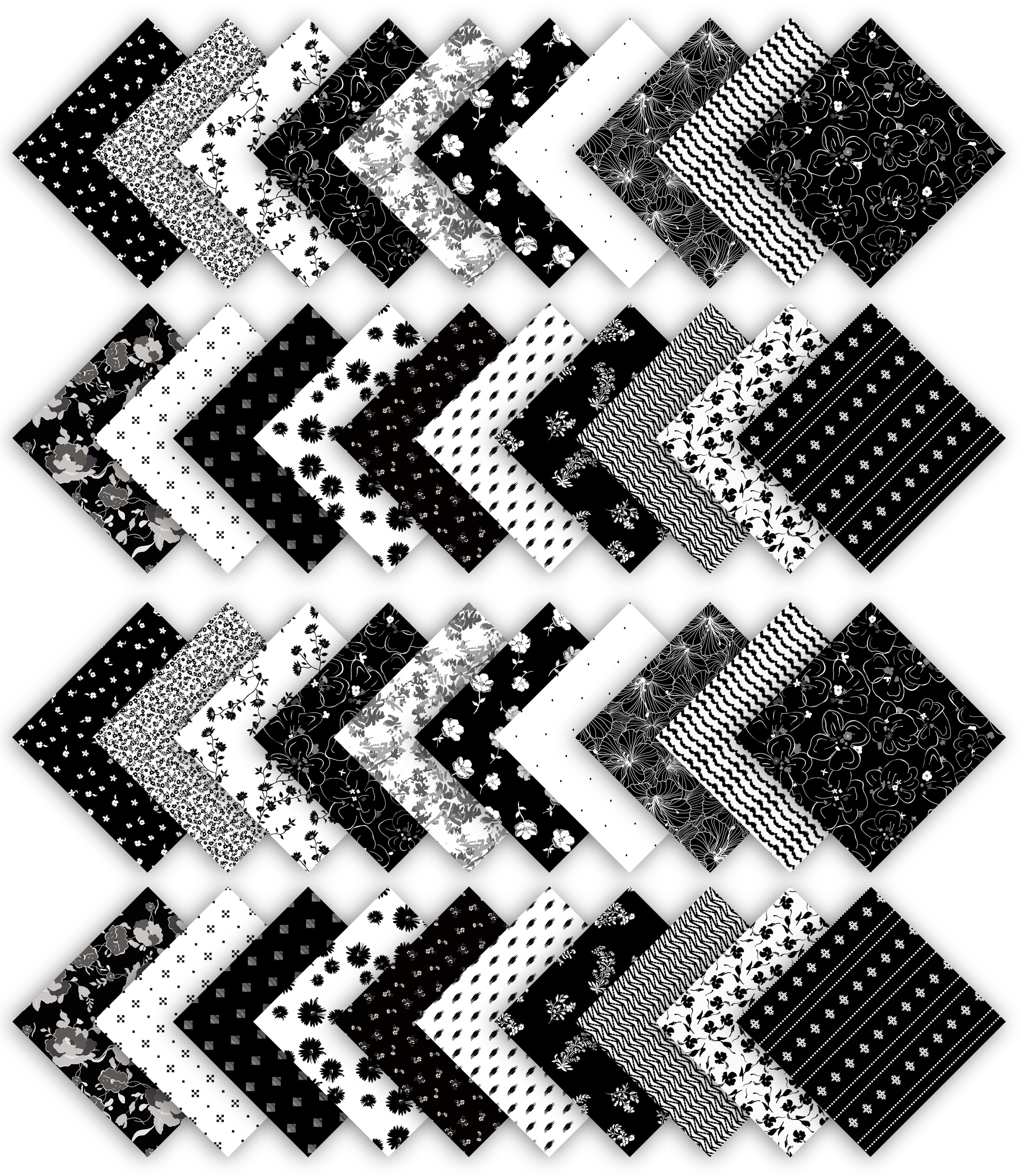 Soimoi Precut 10-inch Florals Prints Cotton Fabric Bundle Quilting Squares Charm Pack DIY Patchwork Sewing Craft-