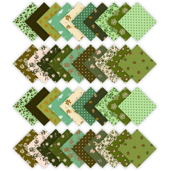 Soimoi Precut 10-inch Florals Prints Cotton Fabric Bundle Quilting Squares Charm Pack DIY Patchwork Sewing Craft-