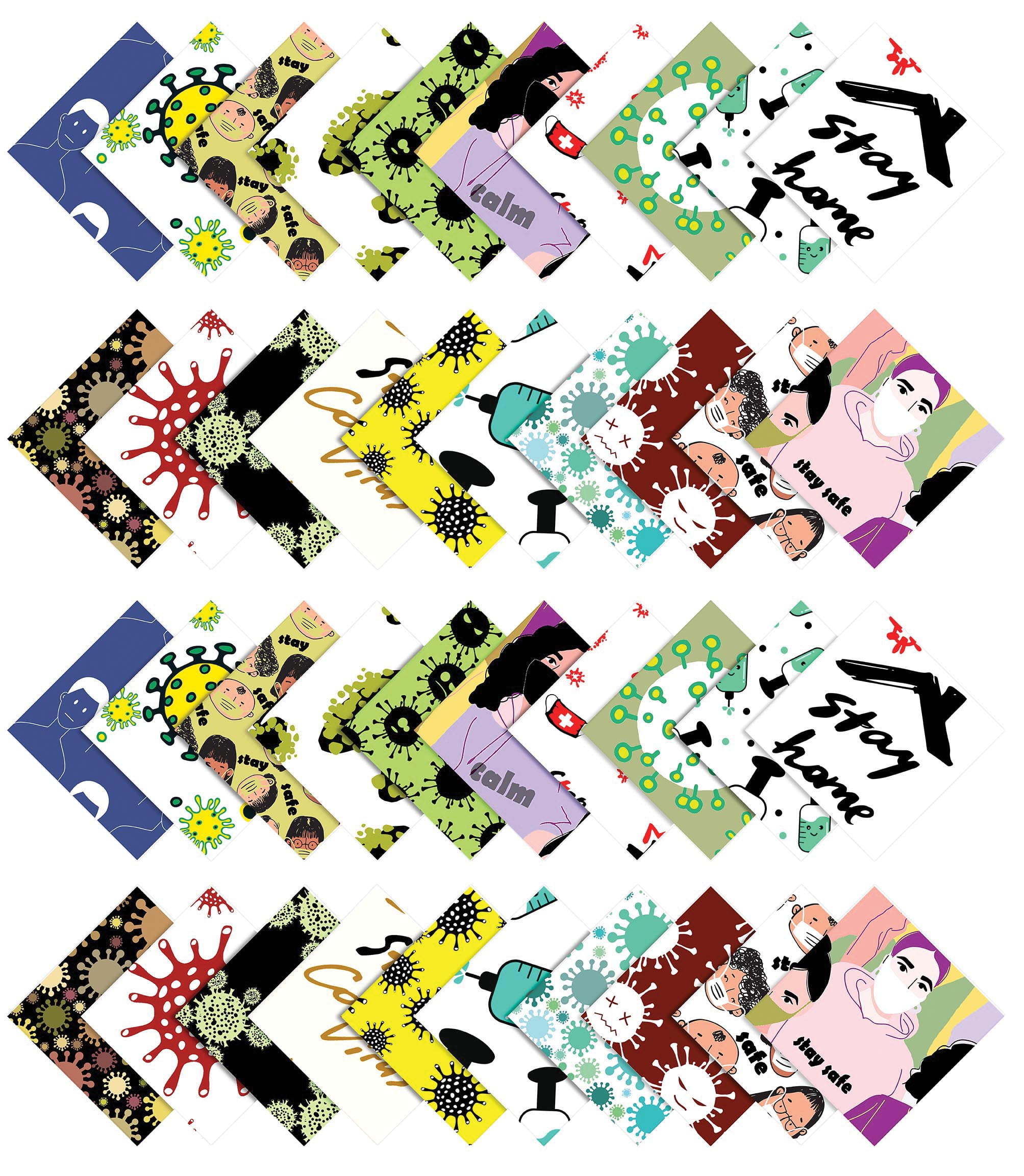 Soimoi Print Precut 10-inch Cotton Fabric Quilting Squares Charm Pack DIY Patchwork Sewing Craft-Multicolor3