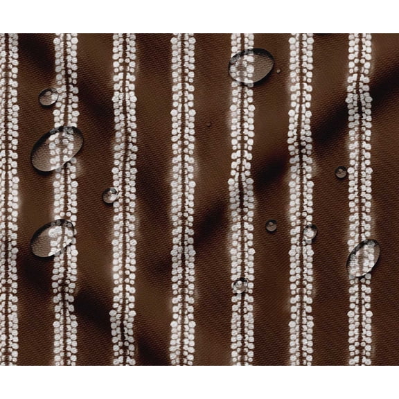 Soimoi Printed Waterproof Taffeta Fabric - Brown Stripe Theme | 56" Wide | For Outdoor Cushions, Awnings, Table Covers & Upholstery Projects
