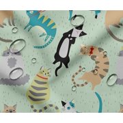 Soimoi Printed Waterproof Taffeta Fabric - Green Animal Print | 56" Wide | For Outdoor Cushions, Awnings, Table Covers & Upholstery Projects, By 5 Yard