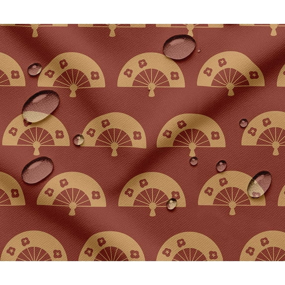 Soimoi Printed Waterproof Taffeta Fabric - Pink Geometric Print | 56" Wide | For Outdoor Cushions, Awnings, Table Covers & Upholstery Projects, By The Yard