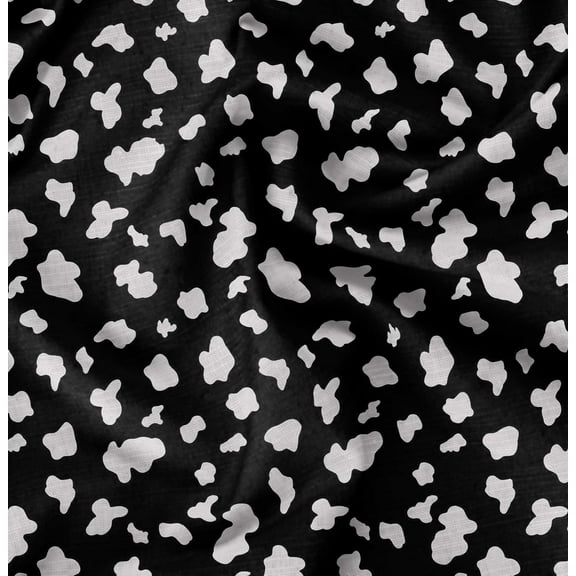 Soimoi Pure Silk Black Fabric - By the Yard - 42 Inch Wide - Abstracts Art Fabric - Contemporary and Unique Patterns for Creative Projects Printed Fabric