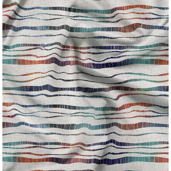 Soimoi Pure Silk Blue Fabric By the Yard - 42 Inch Wide - Abstracts Wave Fabric - Contemporary and Unique Patterns for Creative Projects Printed Fabric