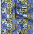 thumbnail image 1 of Soimoi Pure Silk Blue Fabric By the Yard - 42 Inch Wide - African Tribal Material - Artistic and Modern Patterns for Various Uses Printed Fabric, 1 of 6