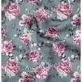 thumbnail image 1 of Soimoi Pure Silk Blue Fabric By the Yard - 42 Inch Wide -Rose Floral Pattern Textile - Romantic and Delicate Designs for Stylish Projects Printed Fabric, 1 of 6
