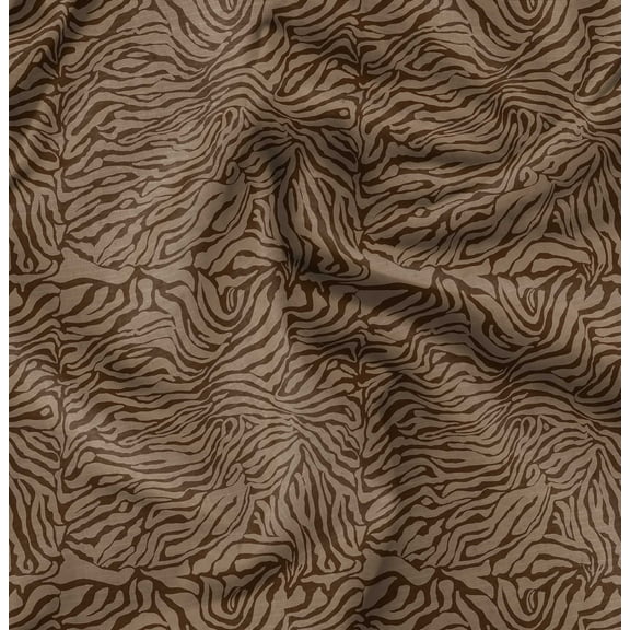 Soimoi Pure Silk Brown Fabric - By the Yard - 42 Inch Wide - Abstracts Art Fabric - Contemporary and Unique Patterns for Creative Projects Printed Fabric