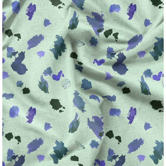 Soimoi Pure Silk Green Fabric By the Yard - 42 Inch Wide -Abstracts Art Fabric - Contemporary and Unique Patterns for Creative Projects Printed Fabric